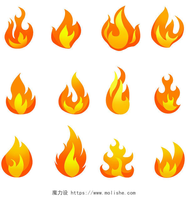 卡通矢量图火焰素材火素材消防
